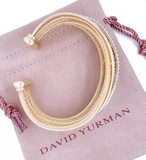 David Yurman Crossover Diamond Cuff Bracelet