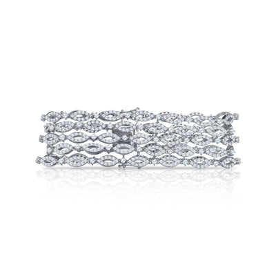 DeBeers Marquise Multi-Row Pavé Diamond Link Bracelet