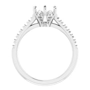 3C Cathedral French-Set Filigree Diamond Engagement Setting