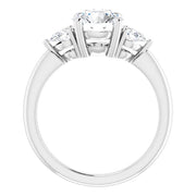 Three-Stone Pear Diamond Accented Engagement Setting