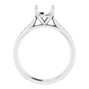 3C Square Channel Cathedral Diamond Engagement Setting