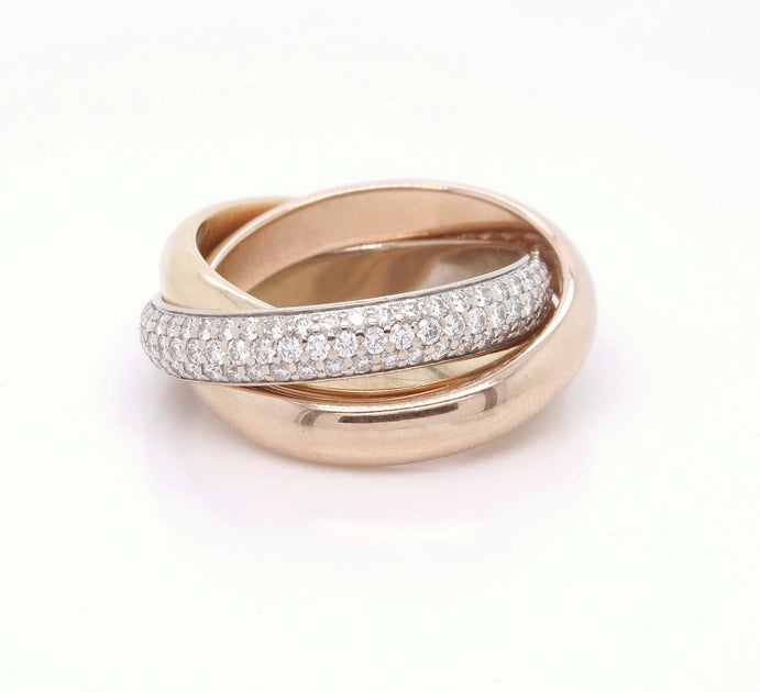 Trinity ring with online diamonds