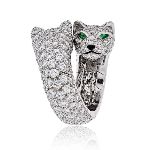 Cartier Lakarda Double Panthere Head Pave Ring