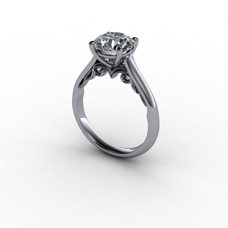 Classic Filigree Cathedral Diamond Solitaire Engagement Setting