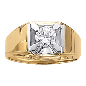 1.0 CT Round Diamond Mens Solitaire Ring