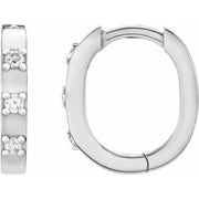 14K White Gold .08 CTW Natural Diamond Hoop Earrings