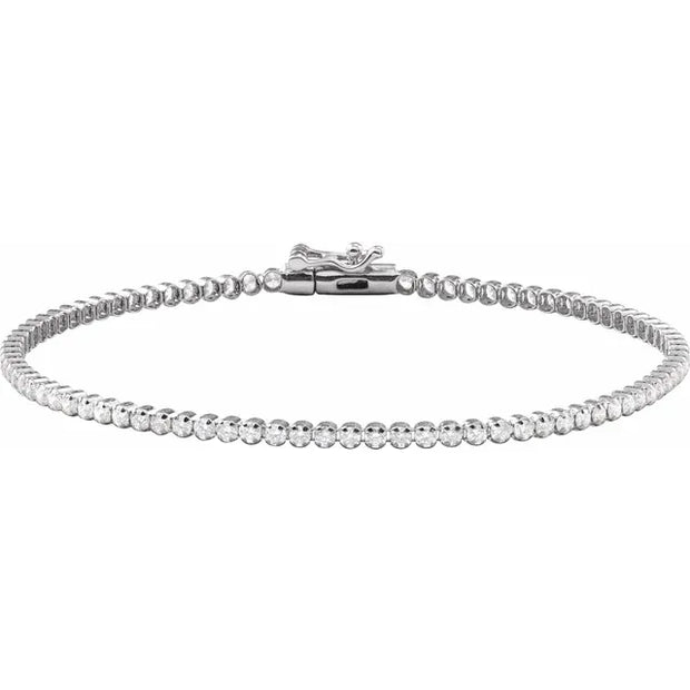 14K White 1 5/8 CTW Lab-Grown Diamond Lightweight Line Bracelet