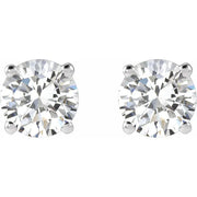 14K White 1 CTW Lab-Grown Diamond Stud Earrings