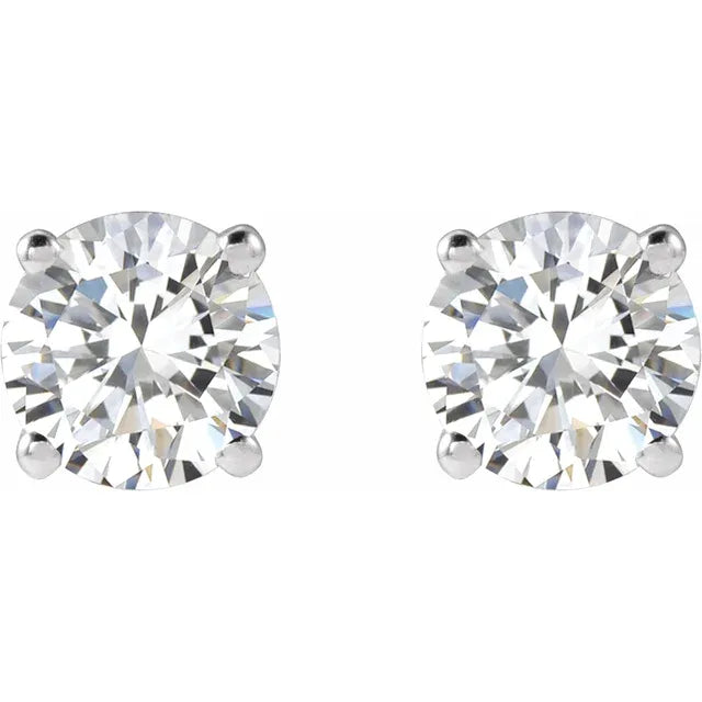 14K White 1 CTW Lab-Grown Diamond Stud Earrings