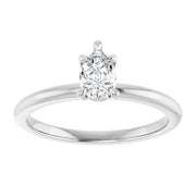 14k White Gold 1/3 CTW Pear-Shaped Diamond Solitaire Ring with 5-Prong Claw Setting