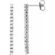 14K White Gold 3/4 CTW Natural Diamond Drop Earrings