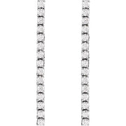 14K White Gold 3/4 CTW Natural Diamond Drop Earrings