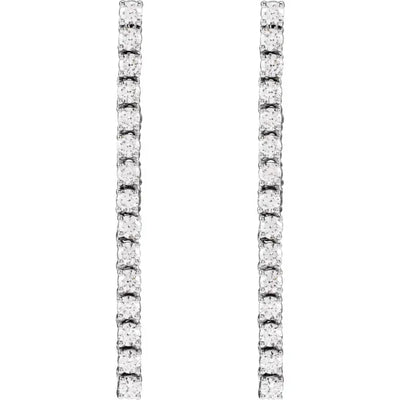 14K White Gold 3/4 CTW Natural Diamond Drop Earrings