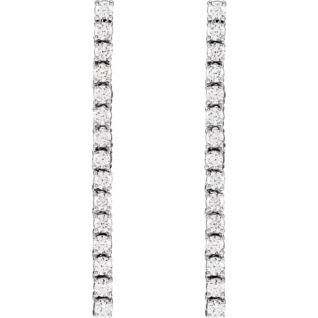 14K White Gold 3/4 CTW Natural Diamond Drop Earrings