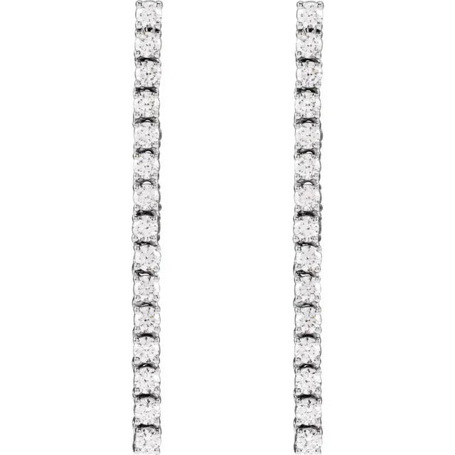 14K White Gold 3/4 CTW Natural Diamond Drop Earrings