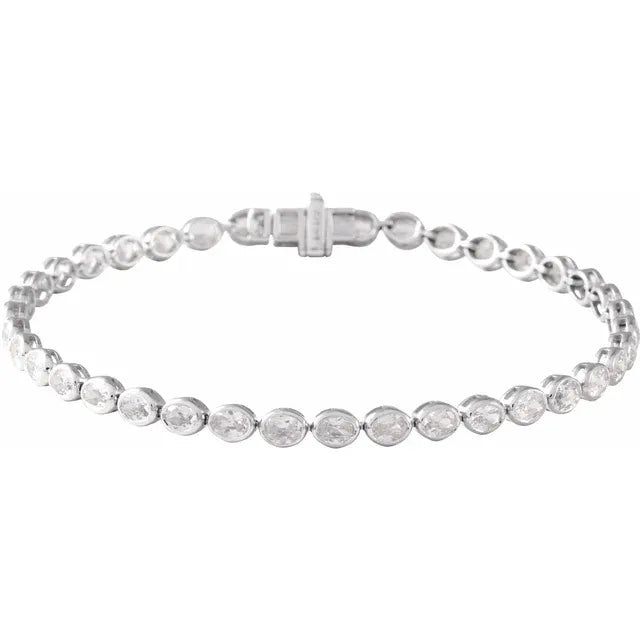 14K White 4 9/10 CTW Lab-Grown Diamond Line Bracelet