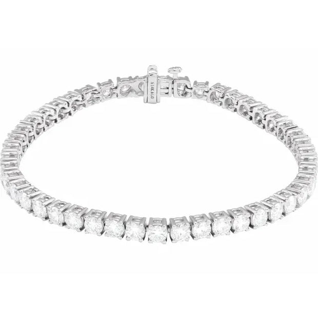 14K White 8 CTW Lab-Grown Diamond Line Bracelet