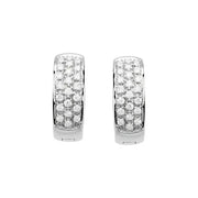14K White Gold 1/3 CTW Natural Diamond Huggie Earrings