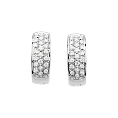 14K White Gold 1/3 CTW Natural Diamond Huggie Earrings
