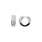 14K White Gold 1/3 CTW Natural Diamond Huggie Earrings