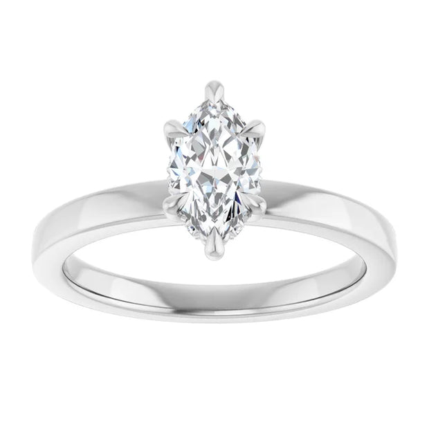 14K White Gold 5/8 CTW Marquise Diamond Solitaire Ring