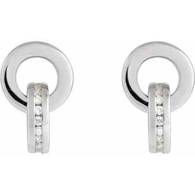 14K White Gold 1/6 CTW Natural Diamond Drop Earrings