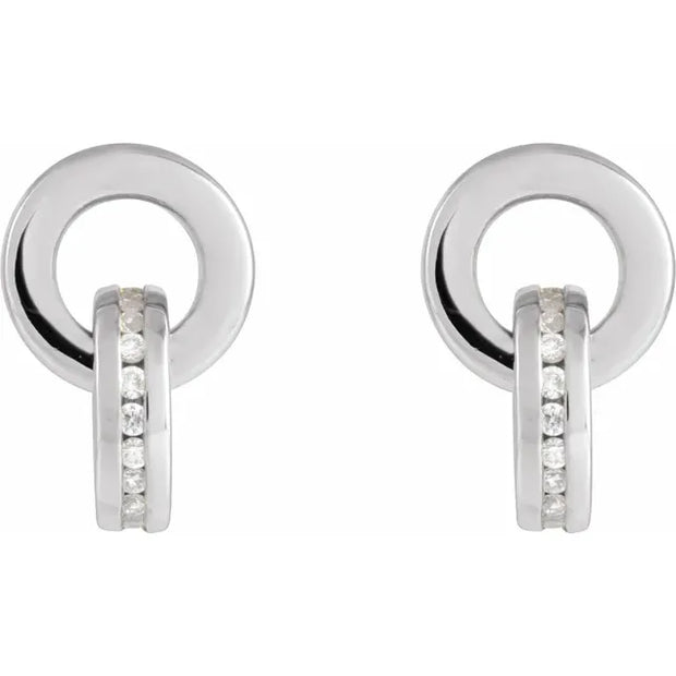 14K White Gold 1/6 CTW Natural Diamond Drop Earrings