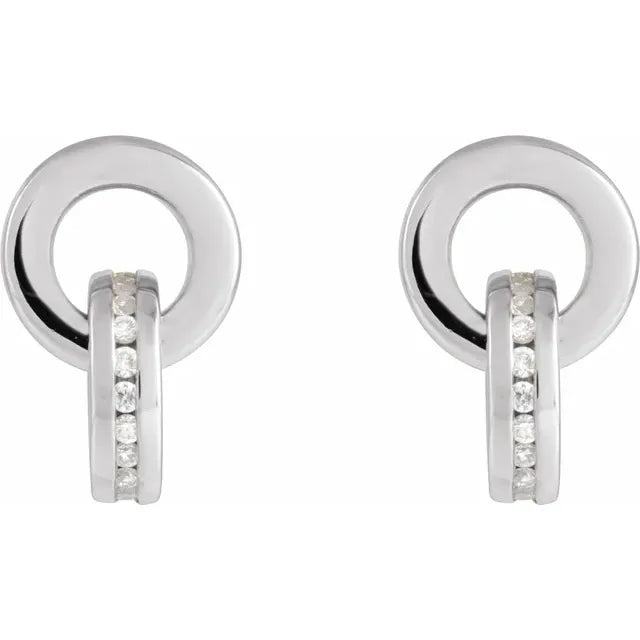 14K White Gold 1/6 CTW Natural Diamond Drop Earrings