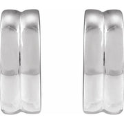 14K White Gold 10 mm  Huggie Hoop Earrings