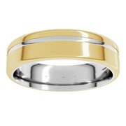 14K Two-Tone Gold Polished Comfort-Fit Wedding Band