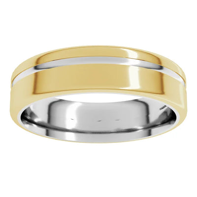 14K Two-Tone Gold Polished Comfort-Fit Wedding Band