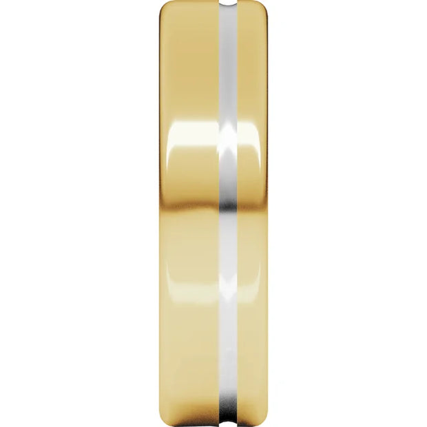 14K Two-Tone Gold Polished Comfort-Fit Wedding Band