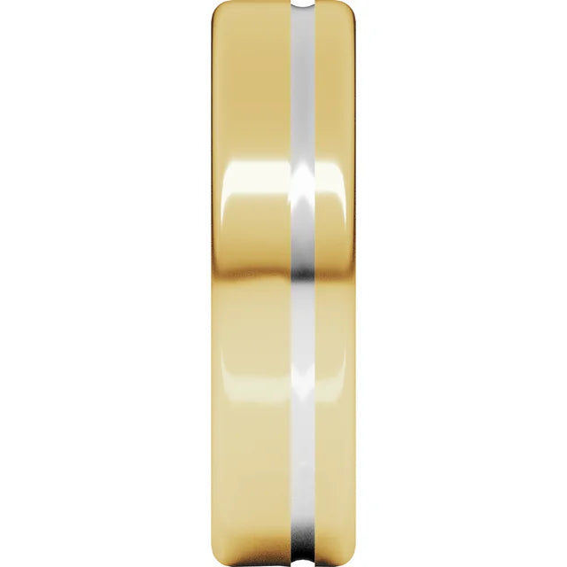 14K Two-Tone Gold Polished Comfort-Fit Wedding Band