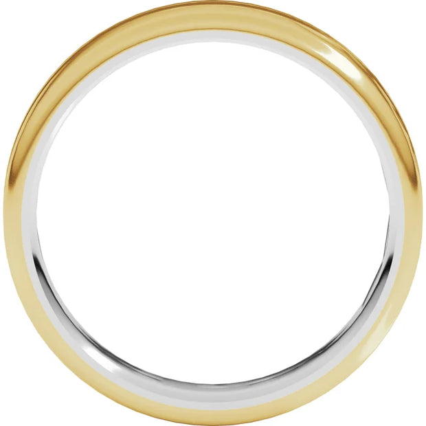 14K Two-Tone Gold Polished Comfort-Fit Wedding Band