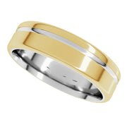 14K Two-Tone Gold Polished Comfort-Fit Wedding Band