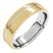 14K Two-Tone Gold Polished Comfort-Fit Wedding Band