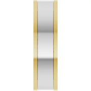 14K Two-Tone Gold Polished Square Comfort-Fit Wedding Band