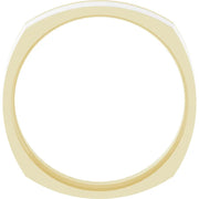 14K Two-Tone Gold Polished Square Comfort-Fit Wedding Band