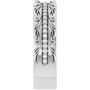 14K White Gold 1/4 CTW Natural Diamond Floral Accented Band