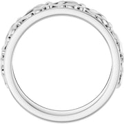 14K White Gold 1/4 CTW Natural Diamond Floral Accented Band