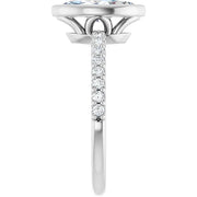 14K White 9 x 4.5 mm Marquise Engagement Ring