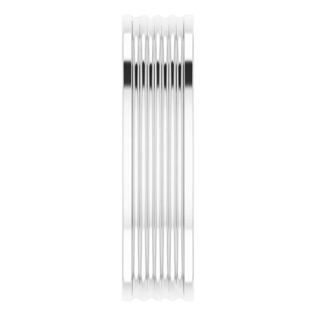 14K White Gold 0.04 CTW Round Diamond Grooved Bar Wedding Band