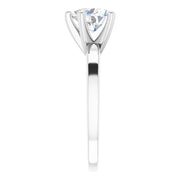 14K White Gold 1 1/2 CT Heart-Shaped Diamond Ring with High-Set 5-Prong Solitaire Mounting