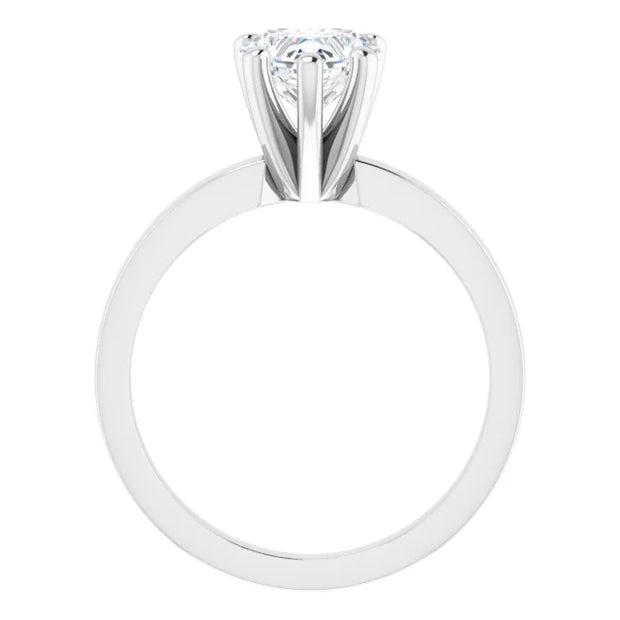 14K White Gold 1 1/2 CT Heart-Shaped Diamond Ring with High-Set 5-Prong Solitaire Mounting