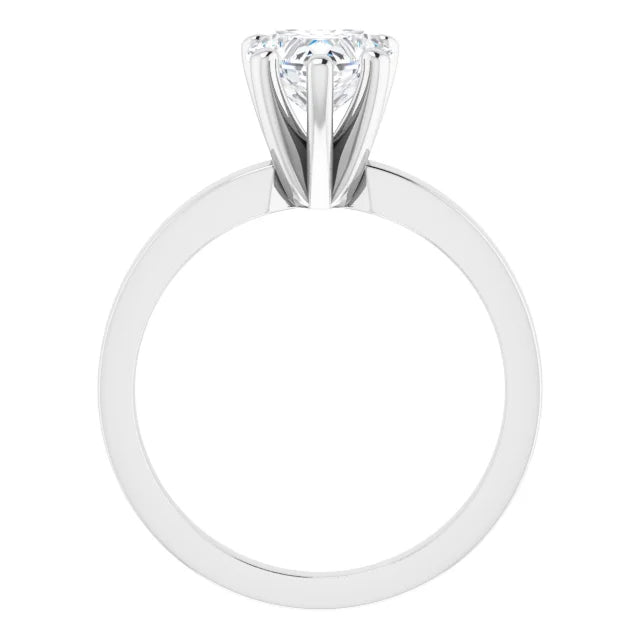 14K White Gold 1 1/2 CT Heart-Shaped Diamond Ring with High-Set 5-Prong Solitaire Mounting