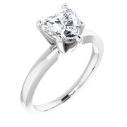 14K White Gold 1 1/2 CT Heart-Shaped Diamond Ring with High-Set 5-Prong Solitaire Mounting