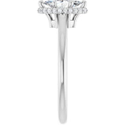 14K White Gold 1 1/8 CTW Marquise Halo Diamond Ring