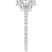 14K White Gold 1 3/8 CTW Marquise Diamond Ring with Graduated Accent Band