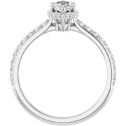 14K White Gold 1 3/8 CTW Marquise Diamond Ring with Graduated Accent Band