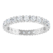 14K White Gold 1 3/8 CTW Round Diamond Eternity Wedding Band